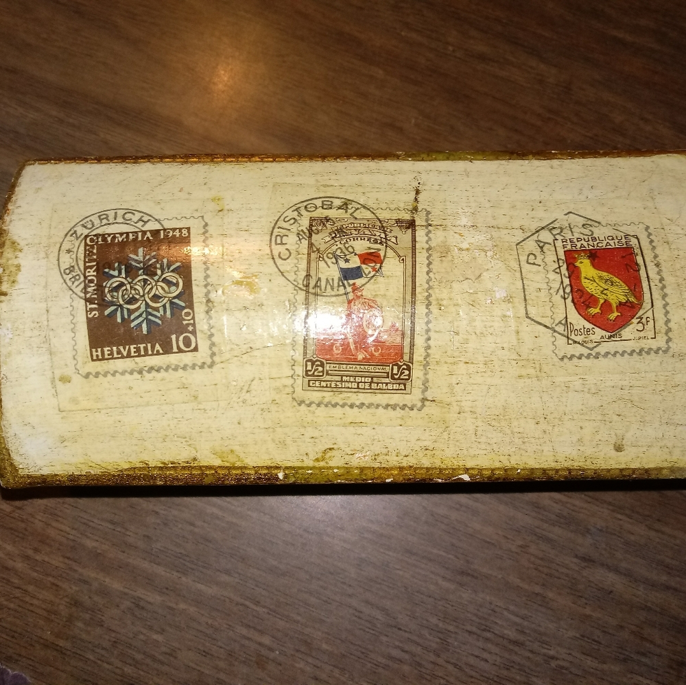 Vintage Florentine stamp box